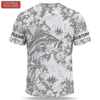 Personalized Largemouth Bass Fishing Graphic T-Shirt