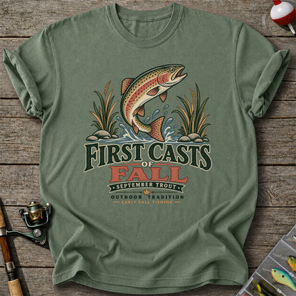 First Casts of Fall September Trout Fishing Graphic T-Shirt