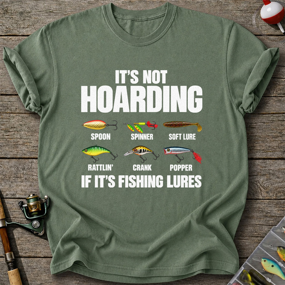 Fishing Lures and Tackle Humor Graphic T-Shirt