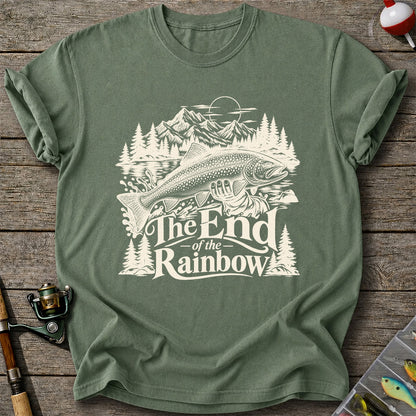 The End of the Rainbow Trout and Mountain Fishing Graphic T-Shirt