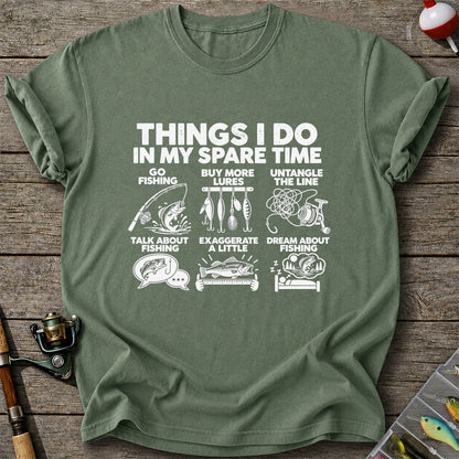 Things I Do in My Spare Time Funny Fishing Graphic T-Shirt