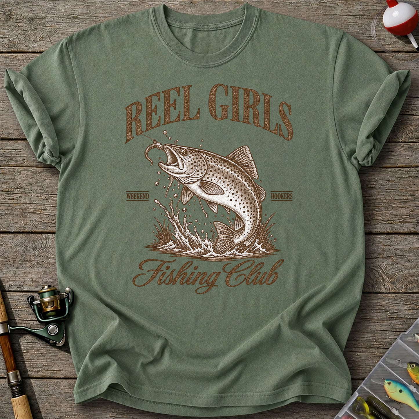 Reel Girls Weekend Hookers Fishing Club Trout T-Shirt