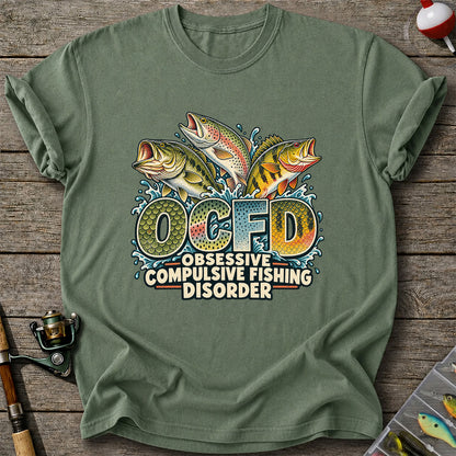 OCFD Obsessive Compulsive Fishing Disorder Bass and Trout T-Shirt