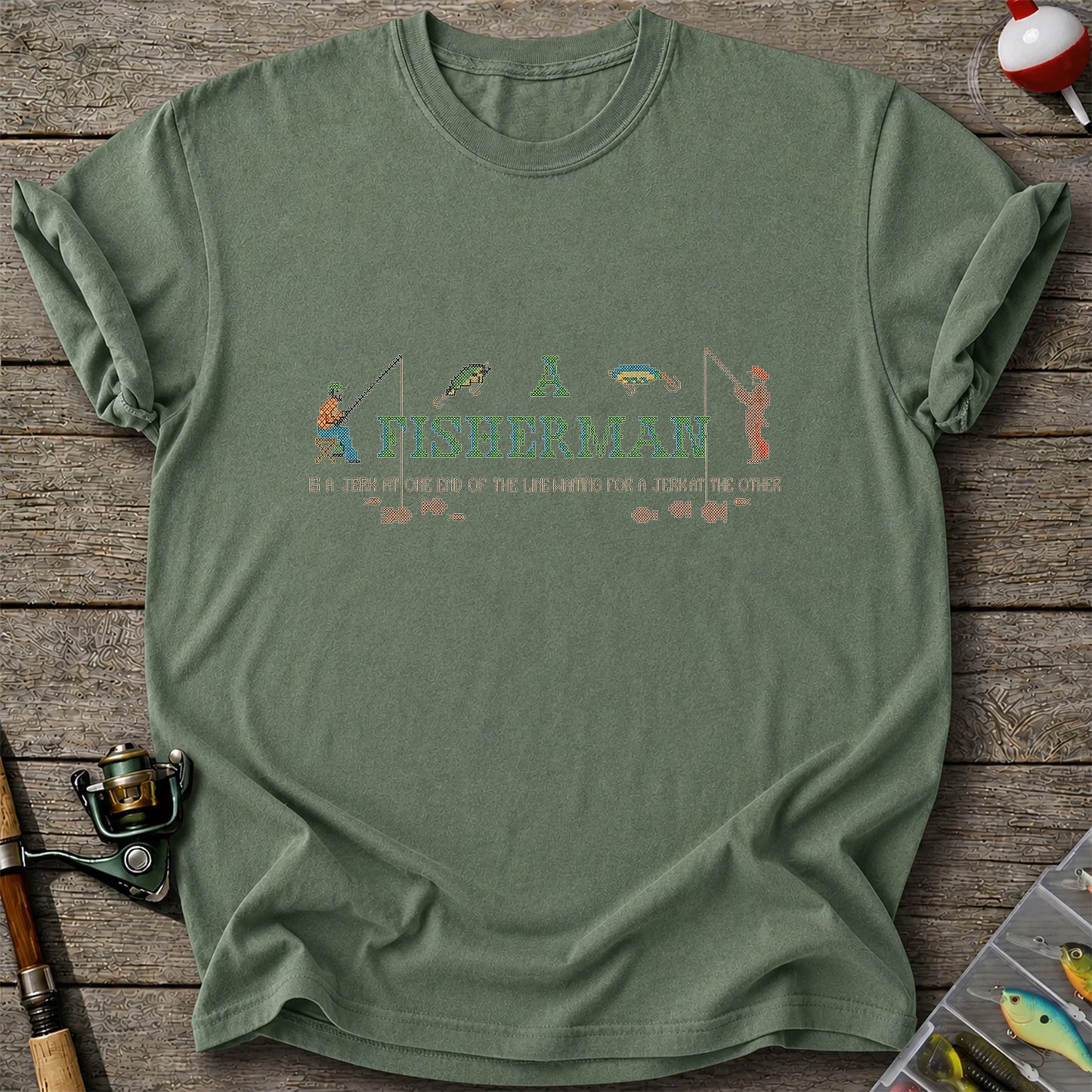 A Fisherman Jerk at Both Ends Funny Fishing T-Shirt