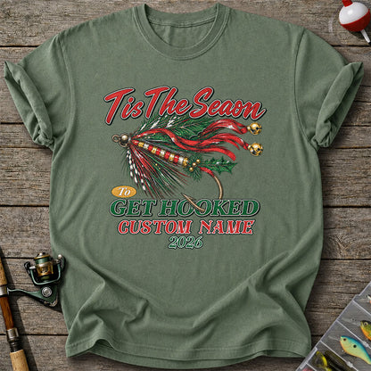 Personalized Christmas Fly Fishing Custom Name T-Shirt
