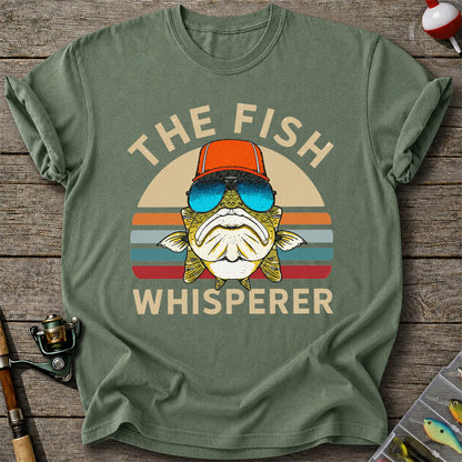 The Fish Whisperer Bass in Sunglasses Funny Fishing T-Shirt