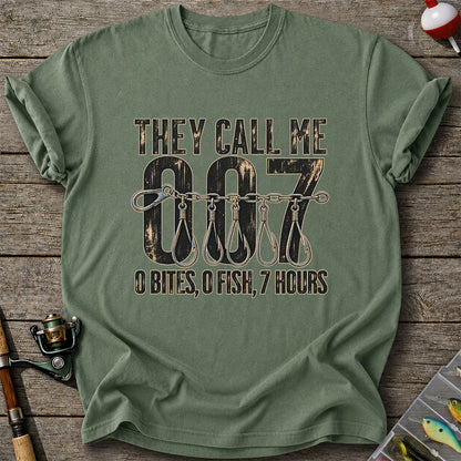Zero Bites Fishing Hook Funny Graphic T-Shirt