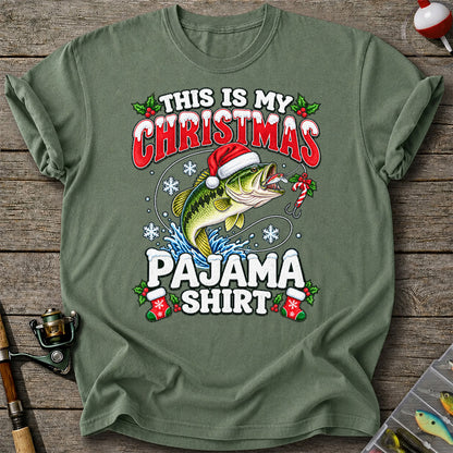 This Is My Christmas Pajama Shirt Bass Fishing T-Shirt