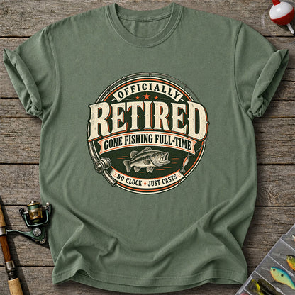 Officially Retired Gone Fishing Full-Time Bass Fishing T-Shirt