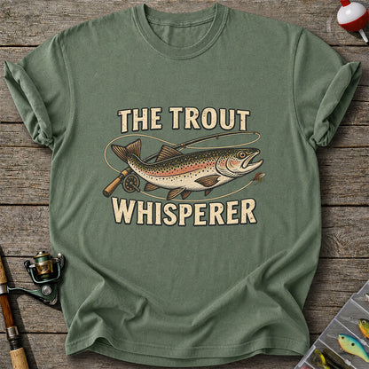 The Trout Whisperer Vintage Fly Fishing Graphic T-Shirt