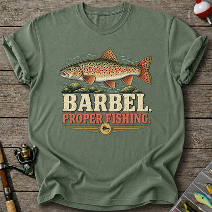 Barbel Proper Fishing Brown Trout Graphic T-Shirt