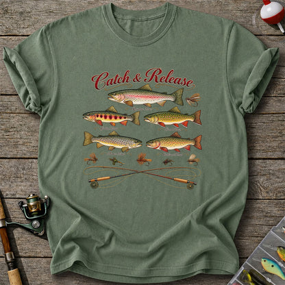 Catch & Release Trout Species Fly Fishing Graphic T-Shirt