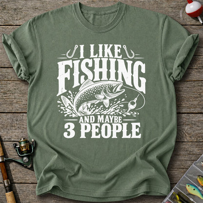 Funny Trout Fishing Three People Graphic T-Shirt