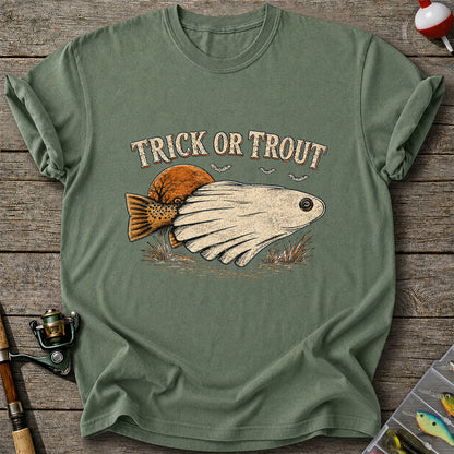 Trick or Trout Halloween Fishing T Shirt