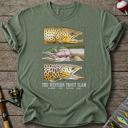 The Western Trout Slam Wyoming Utah Montana Idaho Fishing T-Shirt