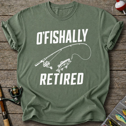 Retirement Fishing Graphic T-Shirt with Fishing Rod and Bass