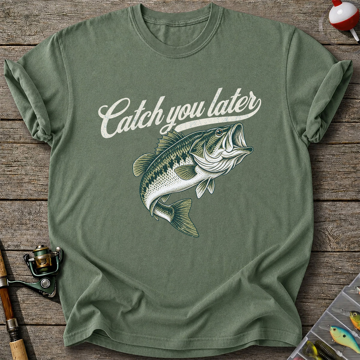 Catch You Later Largemouth Bass Funny Fishing Graphic T-Shirt