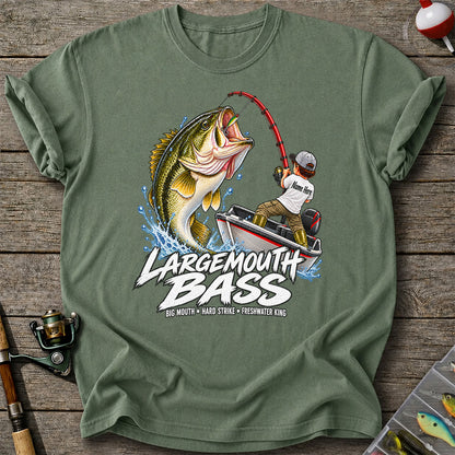 Largemouth Bass Fishing Boat Big Mouth Graphic T-Shirt