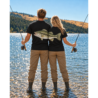 Matching Bass Fishing Couple T-Shirt, Gift for Him, Her