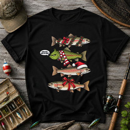 Christmas Trout Fishing Holiday Graphic T-Shirt