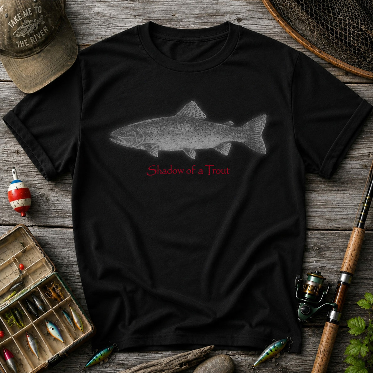 Shadow of a Trout Minimalist Trout Fishing Graphic T-Shirt