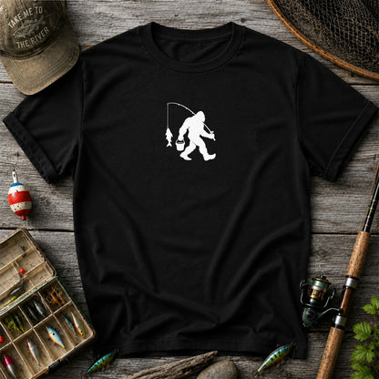 Fishing Silhouette with Catch and Bucket Graphic T-Shirt