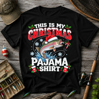 This Is My Christmas Pajama Shirt Rainbow Trout Fishing T-Shirt