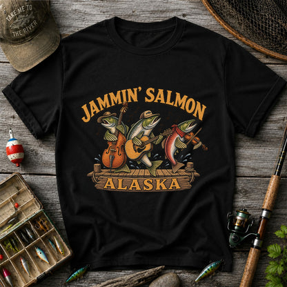 Jammin’ Salmon Alaska Fishing Band Graphic T-Shirt