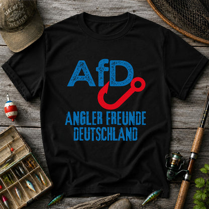 AFD Angler Freunde Deutschland Fishing Hook Graphic T-Shirt