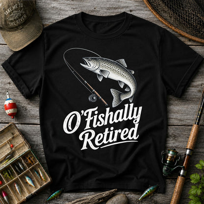 Retired Trout Fishing Rod Graphic T-Shirt