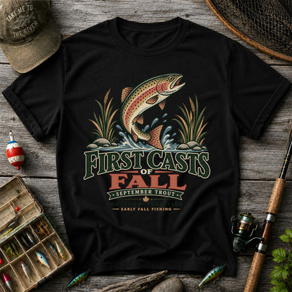 First Casts of Fall September Trout Fishing Graphic T-Shirt