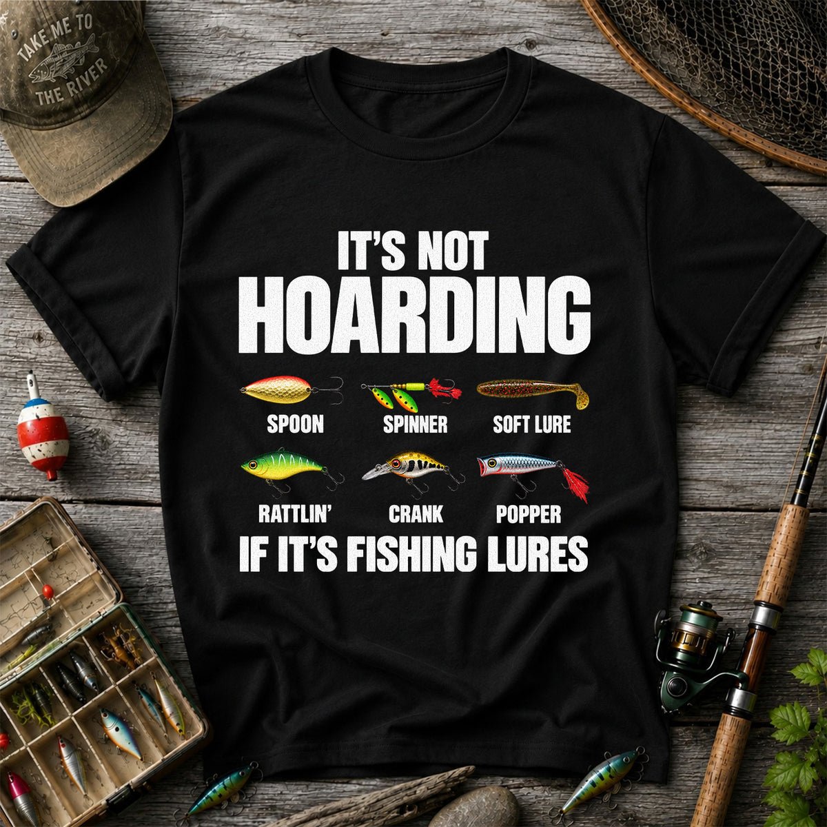 Fishing Lures and Tackle Humor Graphic T-Shirt