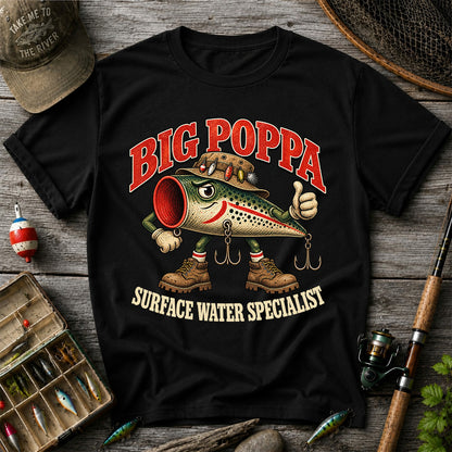 Big Poppa Surface Water Specialist Fishing Lure Graphic T-Shirt