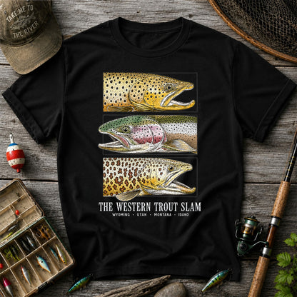The Western Trout Slam Wyoming Utah Montana Idaho Fishing T-Shirt
