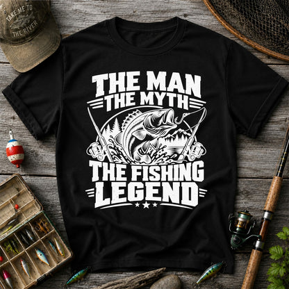 The Man The Myth The Fishing Legend Bass Graphic T-Shirt
