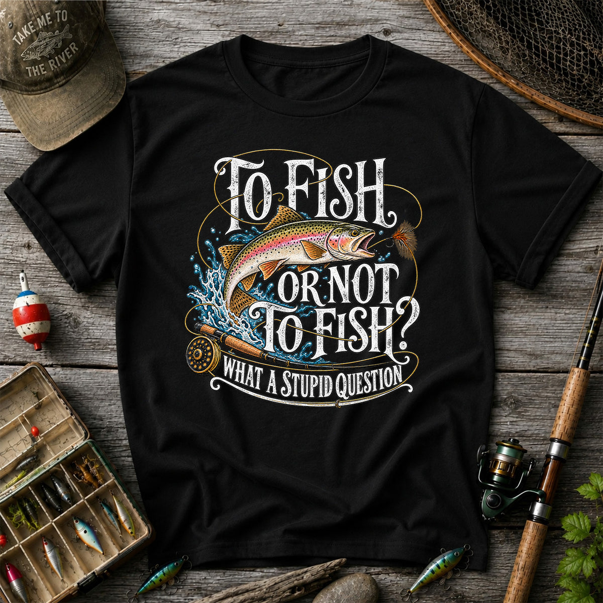 To Fish or Not to Fish What a Stupid Question Rainbow Trout T-Shirt