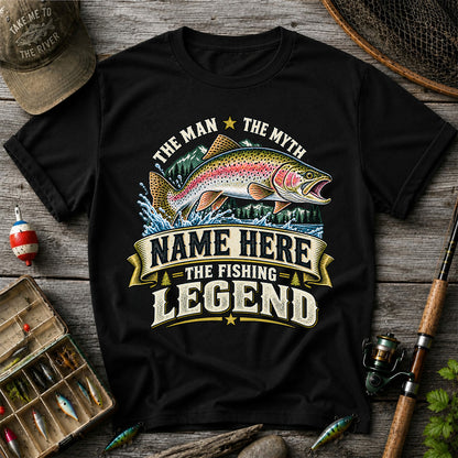 Personalized The Man The Myth The Fishing Legend Rainbow Trout T-Shirt