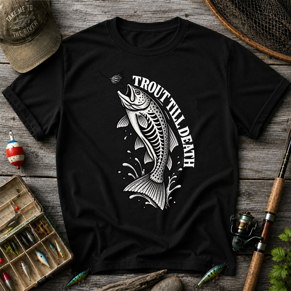 Trout Till Death Fly Fishing Graphic T-Shirt