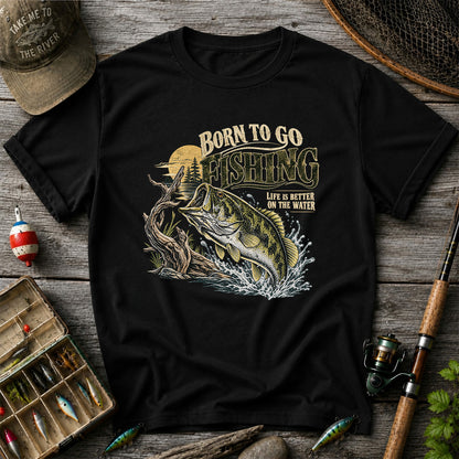 Born to Go Fishing Largemouth Bass Graphic T-Shirt