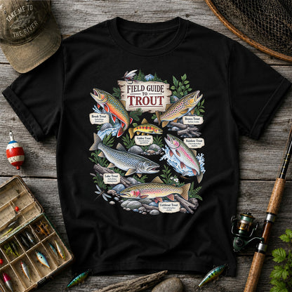 Field Guide to Trout Vintage Freshwater Fishing Graphic T-Shirt