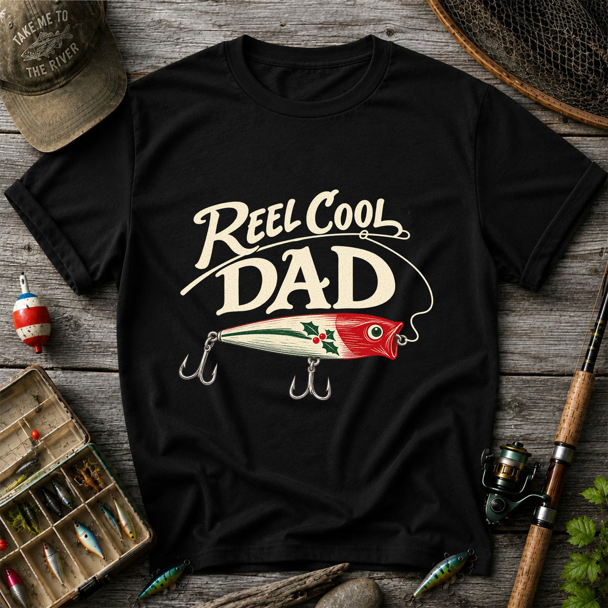 Reel Cool Dad Fishing Lure Graphic T-Shirt