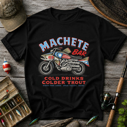 Machete Bar Cold Drinks Colder Trout Fishing T-Shirt