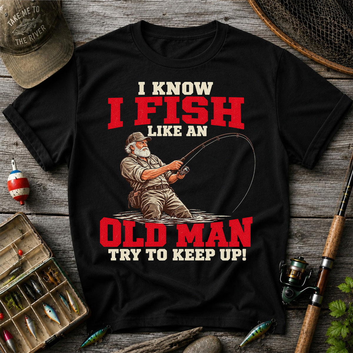 Vintage Angler Fly Fishing Graphic T-Shirt
