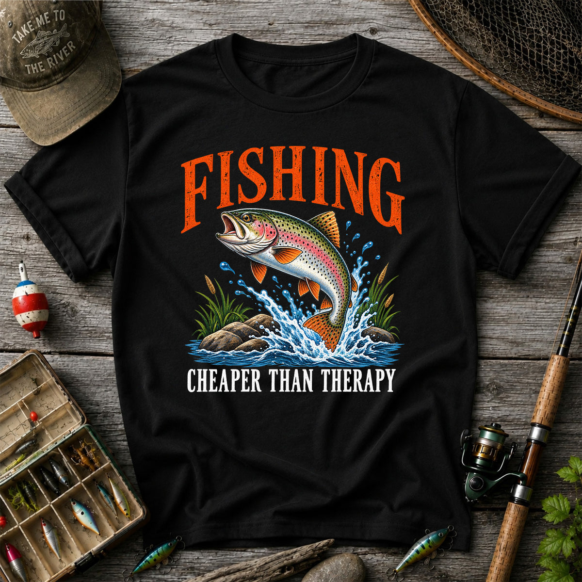Fishing Cheaper Than Therapy Rainbow Trout Funny T-Shirt
