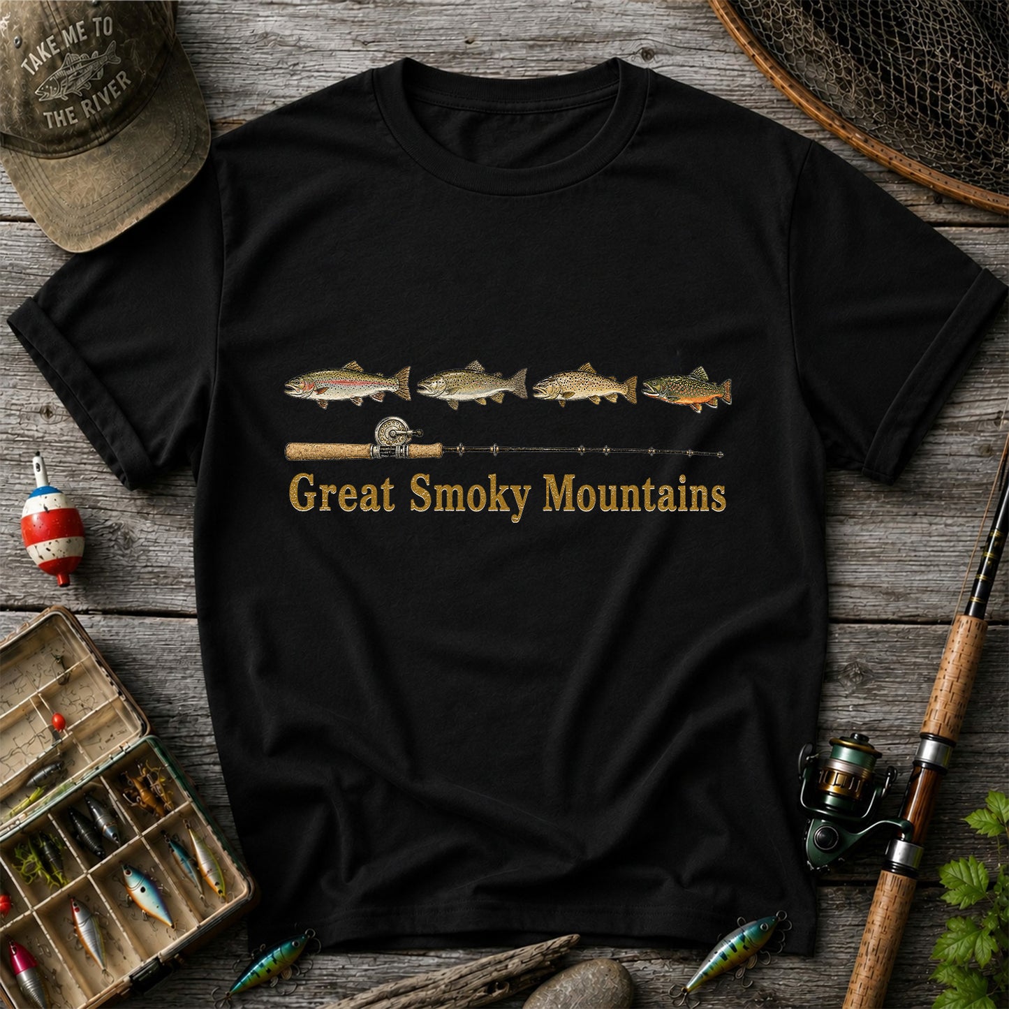 Great Smoky Mountains Trout Fishing T-Shirt