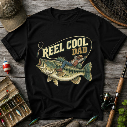 Reel Cool Dad Bass Fishing Father's Day T-Shirt