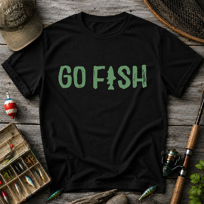 Go Fish Funny Fishing Graphic T-Shirt