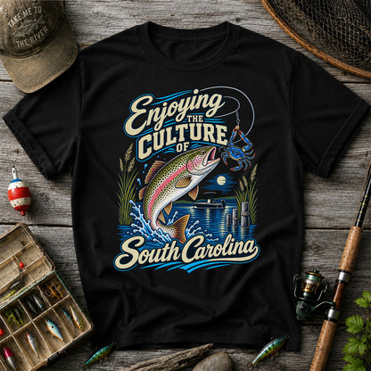 Enjoying the Culture of South Carolina Trout and Crab Fishing T-Shirt