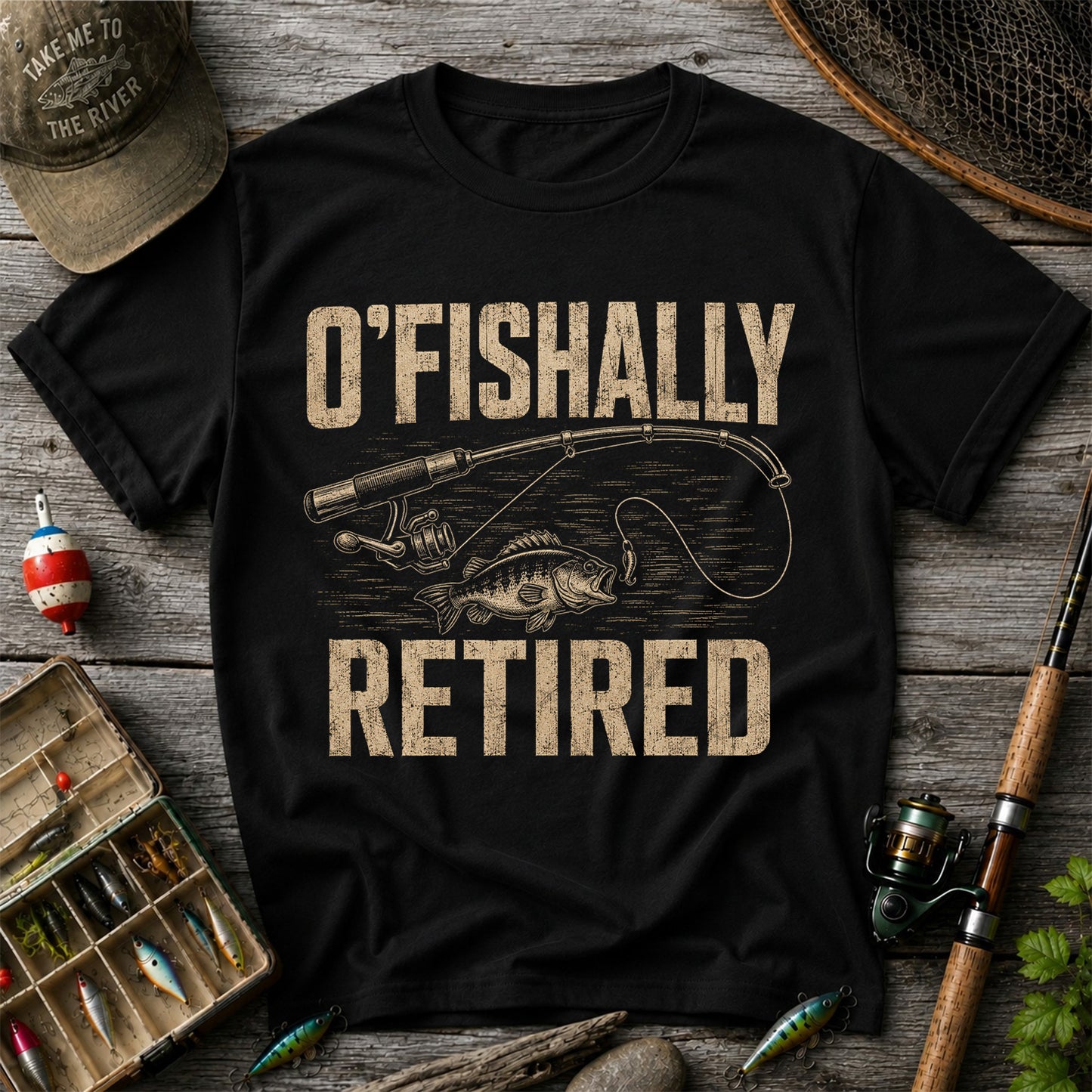 O'Fishally Retired T-Shirt Bass Fishing Retirement Gift for Fisherman
