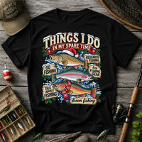 Things I Do in My Spare Time Christmas Trout Fishing T-Shirt